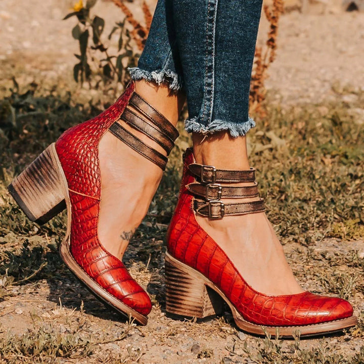 Rina | Strapped Block Heel Shoes
