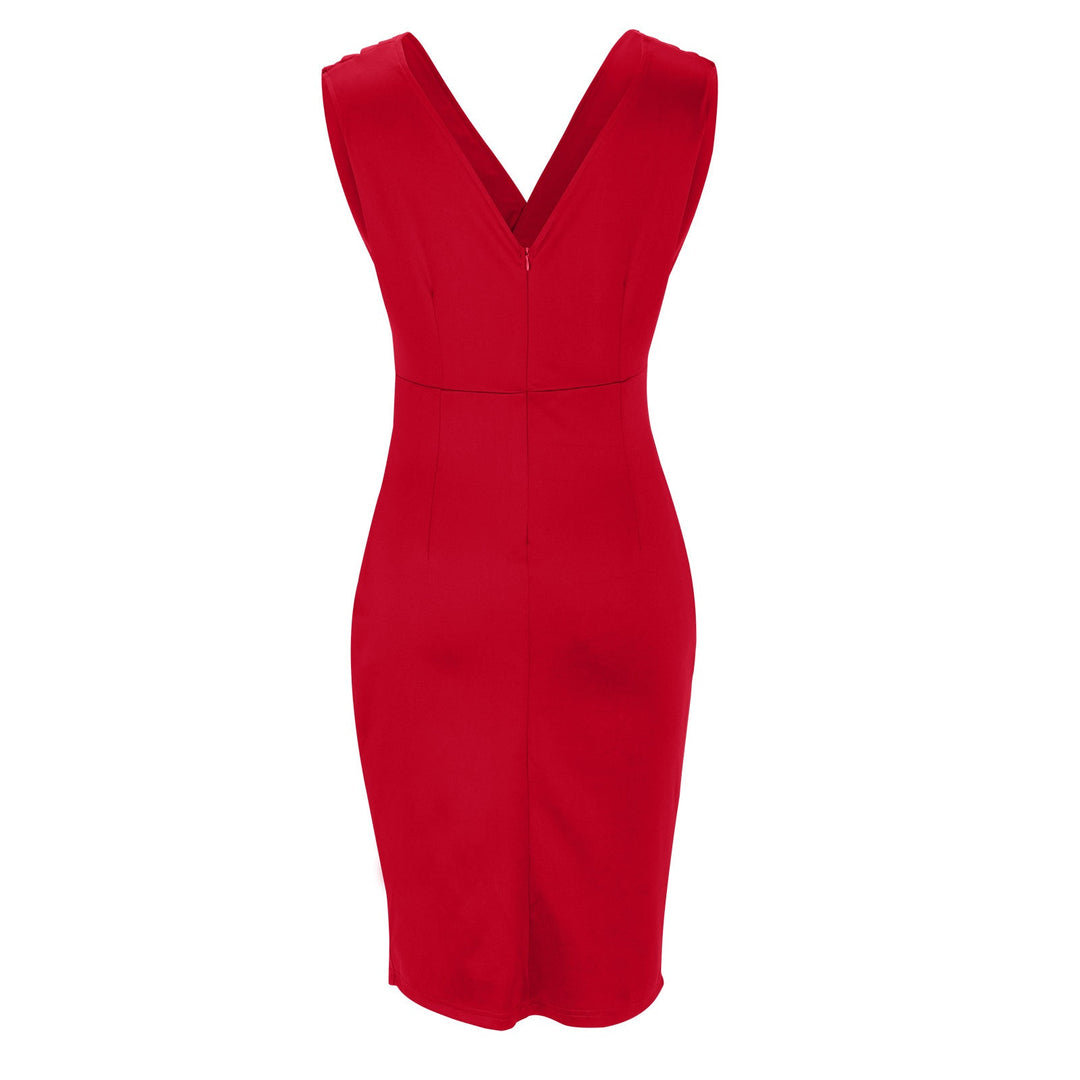 Fresia | Fitted Dress with V-neck and Slit