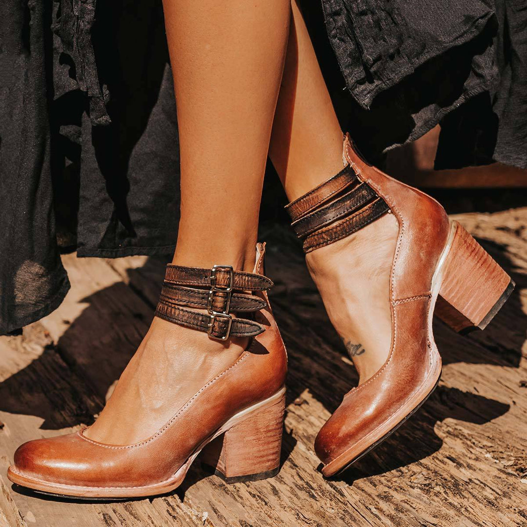 Rina | Strapped Block Heel Shoes