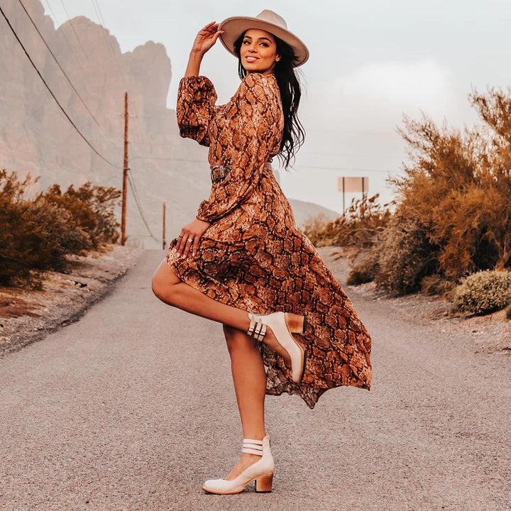 Rina | Strapped Block Heel Shoes
