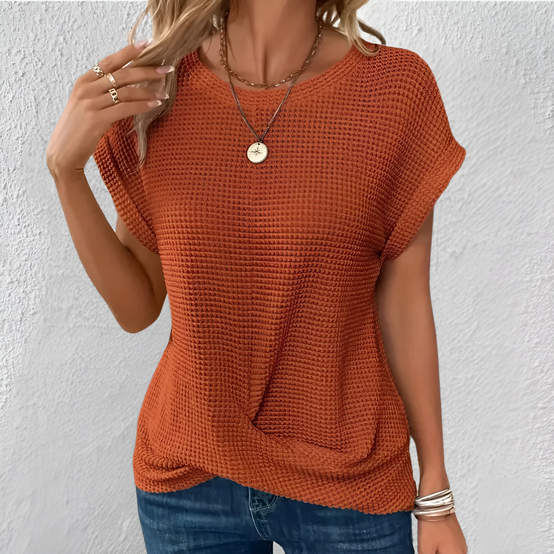 Luna | Tummy Tucking Waffle-Knit Top