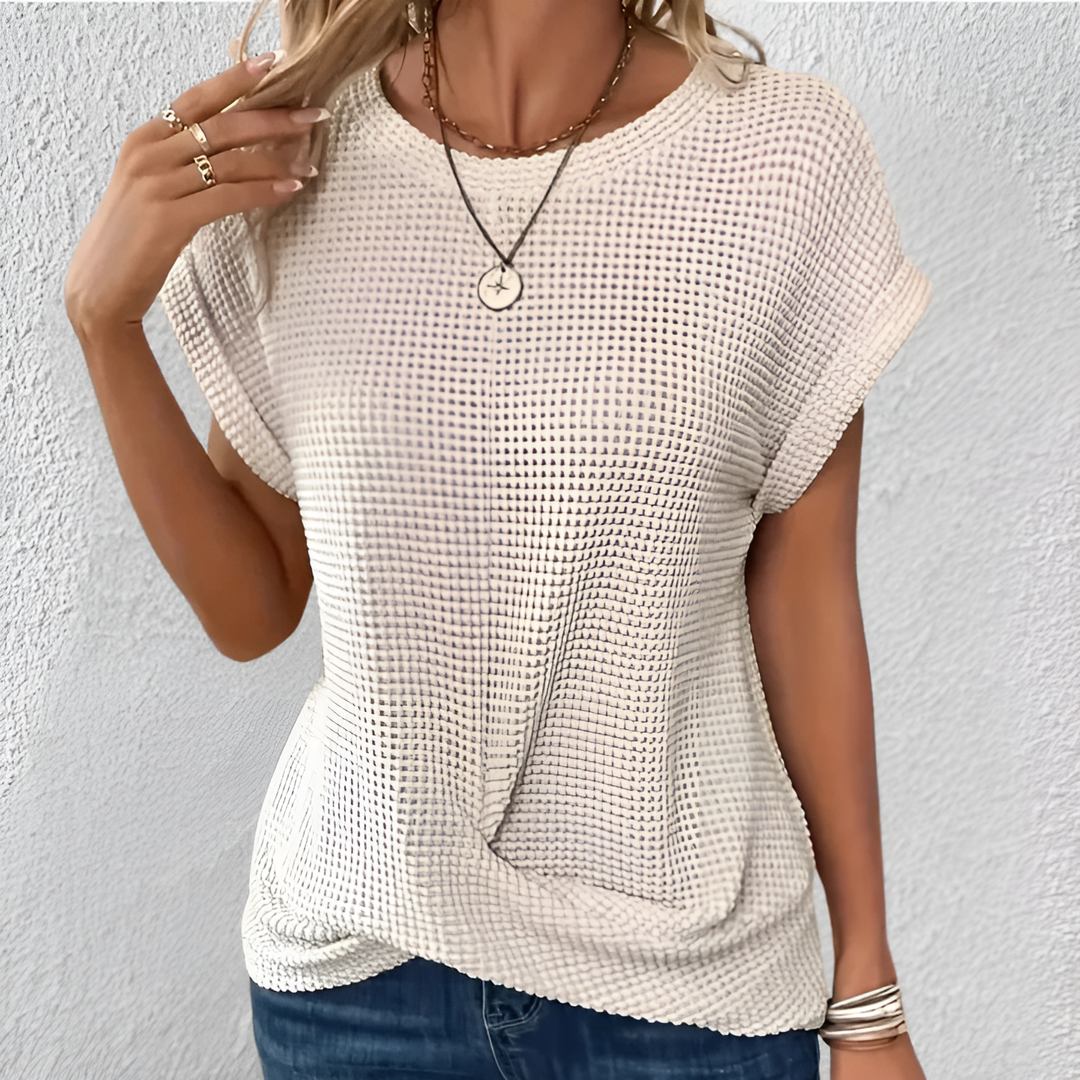 Luna | Tummy Tucking Waffle-Knit Top
