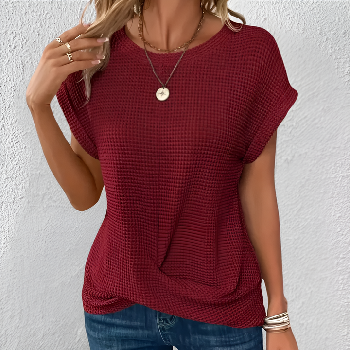 Luna | Tummy Tucking Waffle-Knit Top