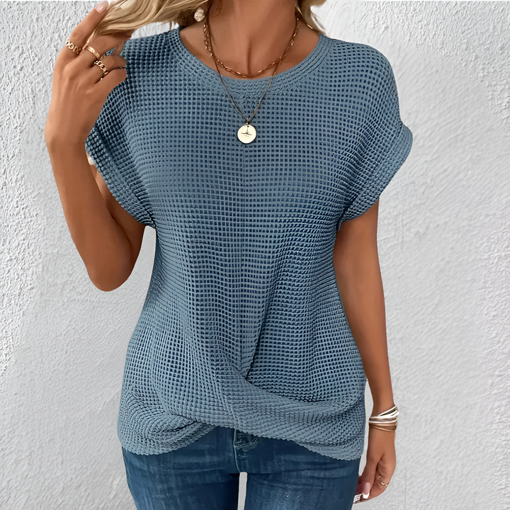 Luna | Tummy Tucking Waffle-Knit Top