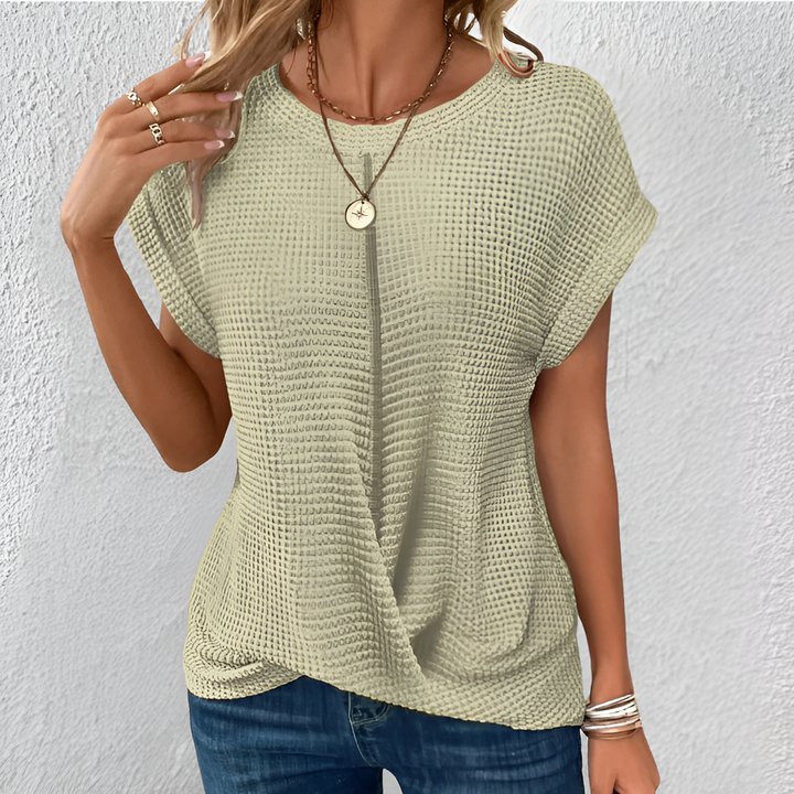 Luna | Tummy Tucking Waffle-Knit Top