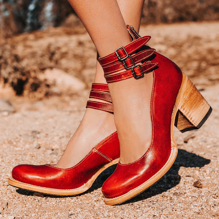 Rina | Strapped Block Heel Shoes