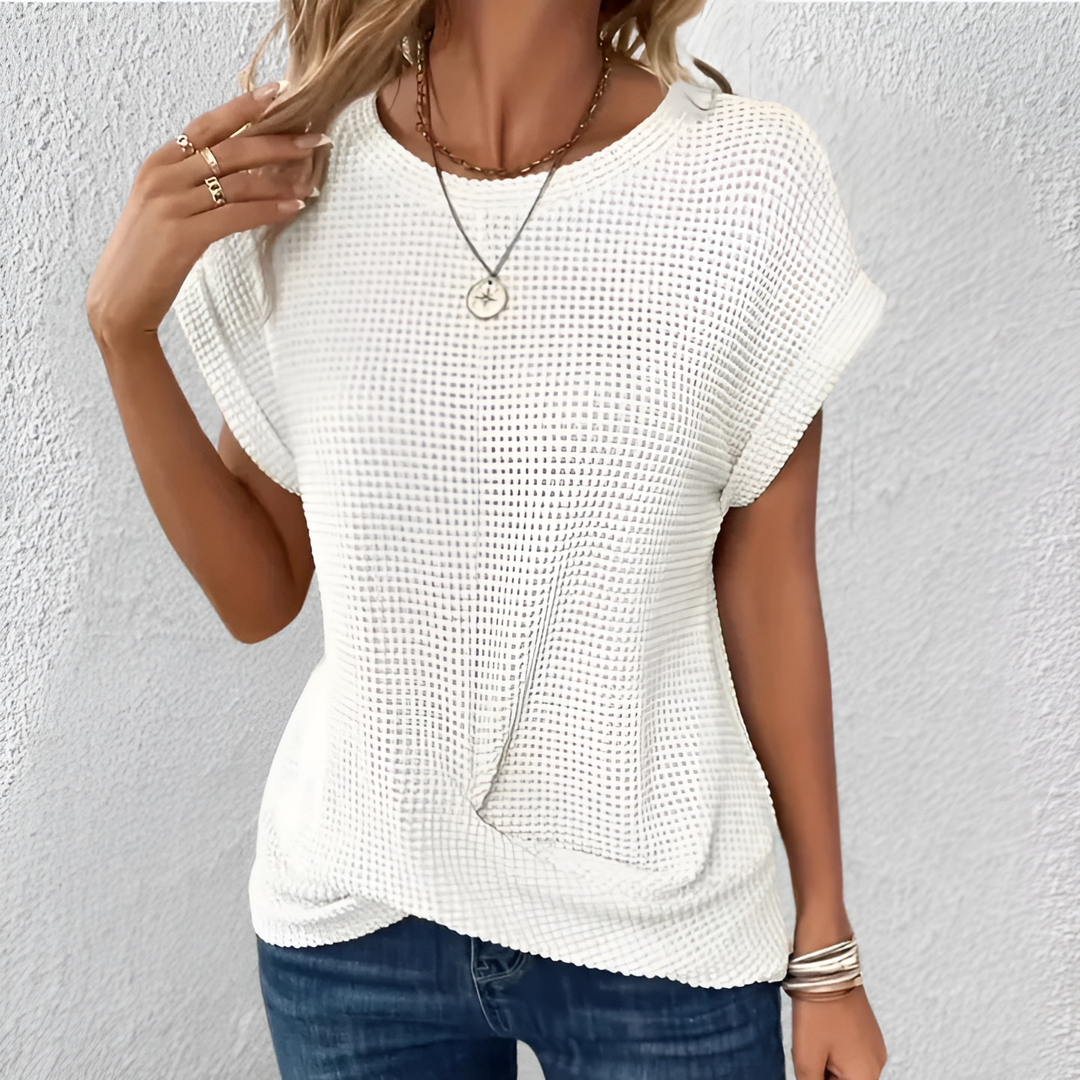 Luna | Tummy Tucking Waffle-Knit Top
