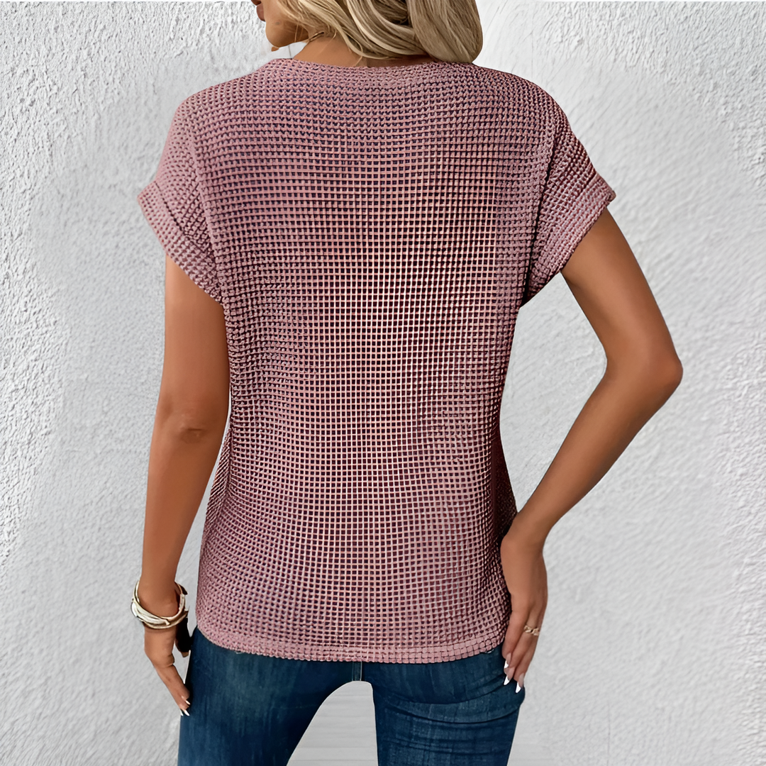 Luna | Tummy Tucking Waffle-Knit Top