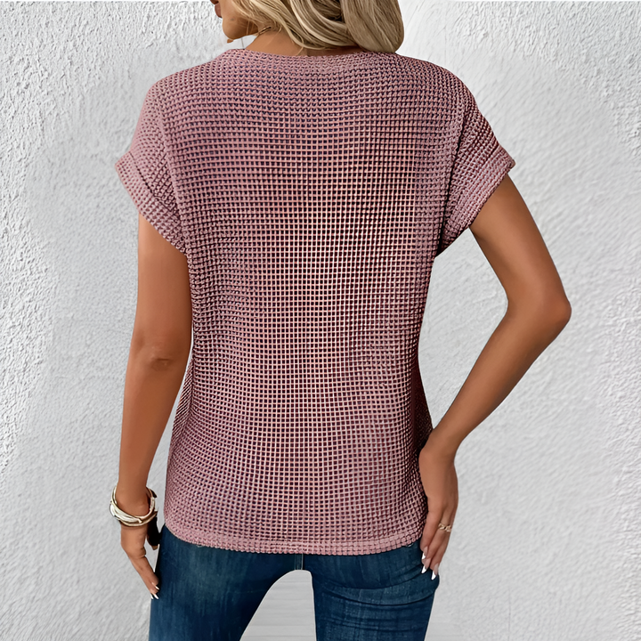 Luna | Tummy Tucking Waffle-Knit Top