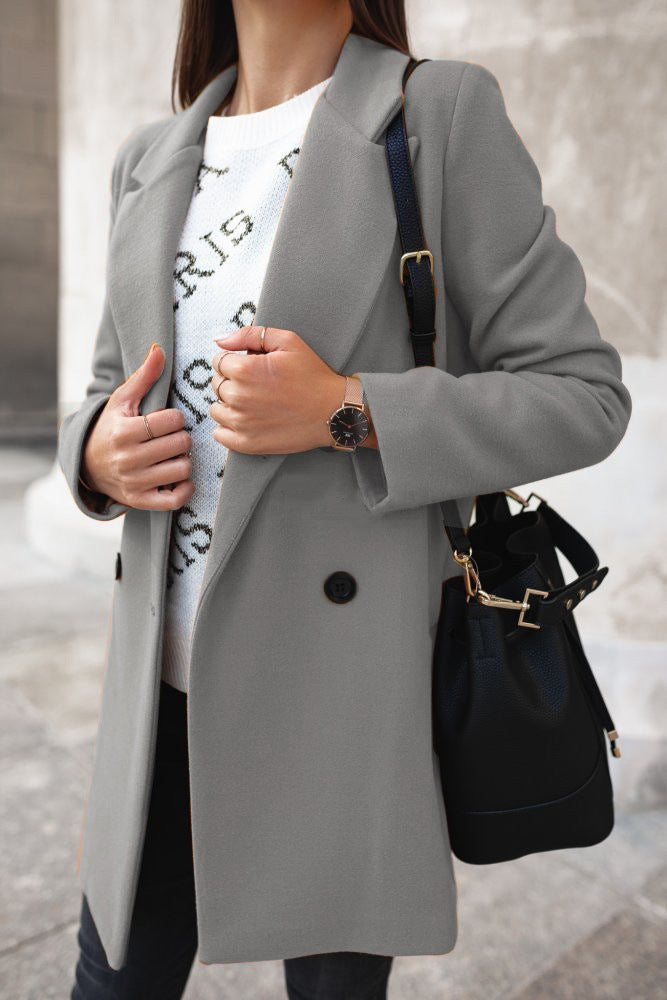 Elianna | Classic Double-Breasted Coat