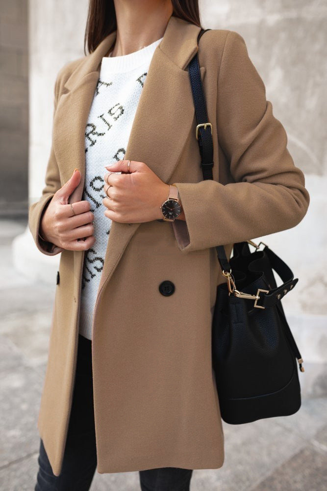Elianna | Classic Double-Breasted Coat