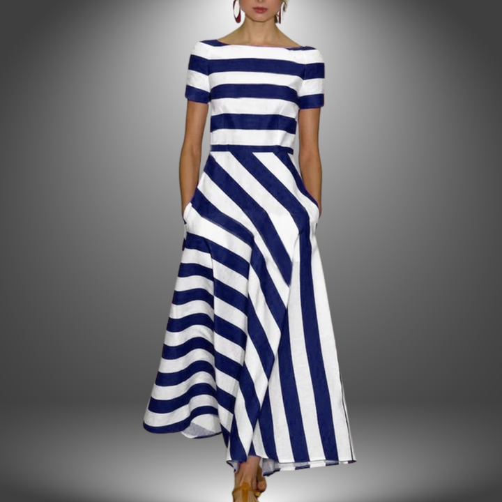 Anastasia™ | Elegant Striped Dress