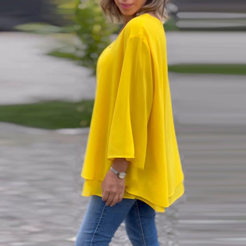 Elara | Chiffon Zipper Blouse
