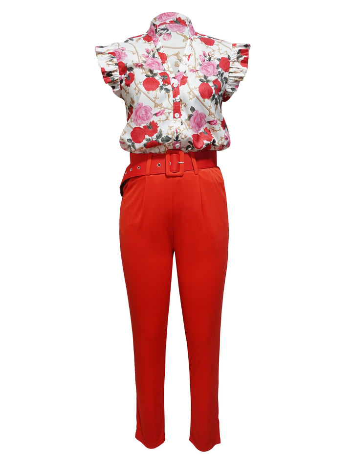 Florabel | Stylish Ruffle-Sleeve Set