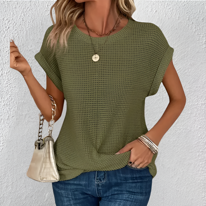 Luna | Tummy Tucking Waffle-Knit Top