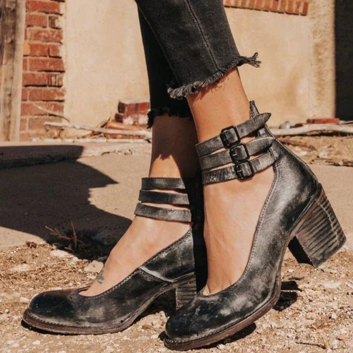 Rina | Strapped Block Heel Shoes