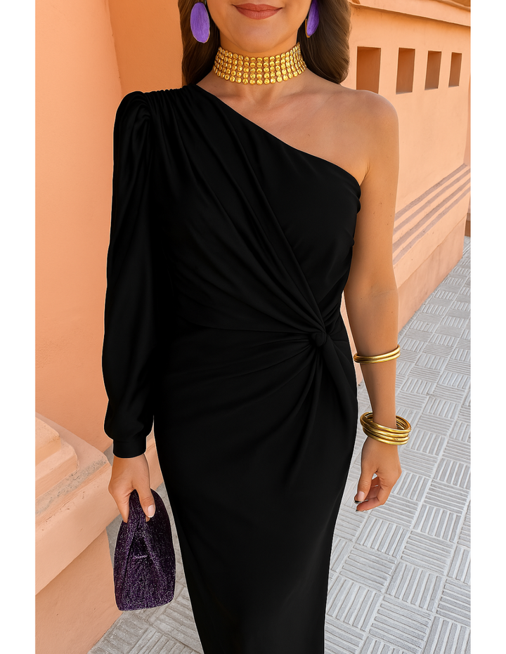 Alaysia™ | Long Women's Black Summer Robe