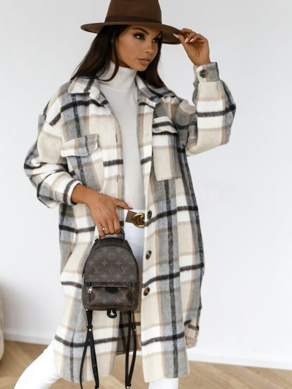 Kaitlyn | Plaid Longline Jacket