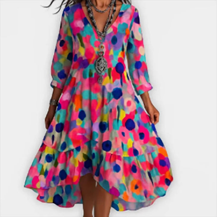 Cleo™ | Elegant Floral Midi Dress