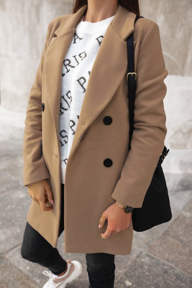 Elianna | Classic Double-Breasted Coat