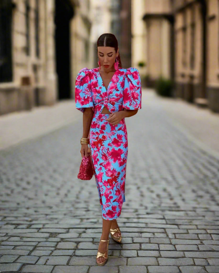 Simona™ | Spring Dress with Puff Sleeves