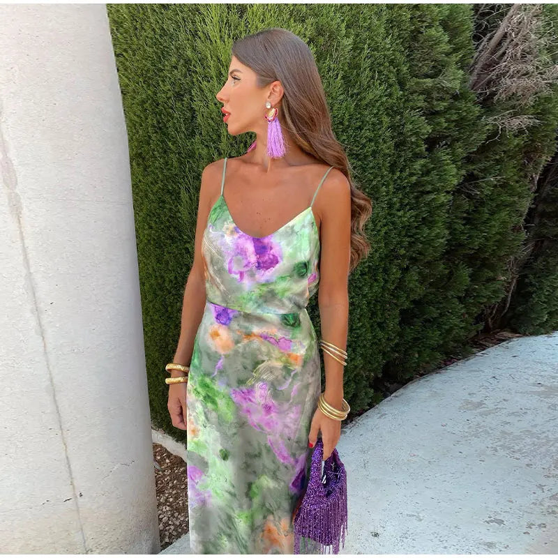 Anisten™ | Women's Printed Maxi Dress Halo-Dye Summer Bohemian