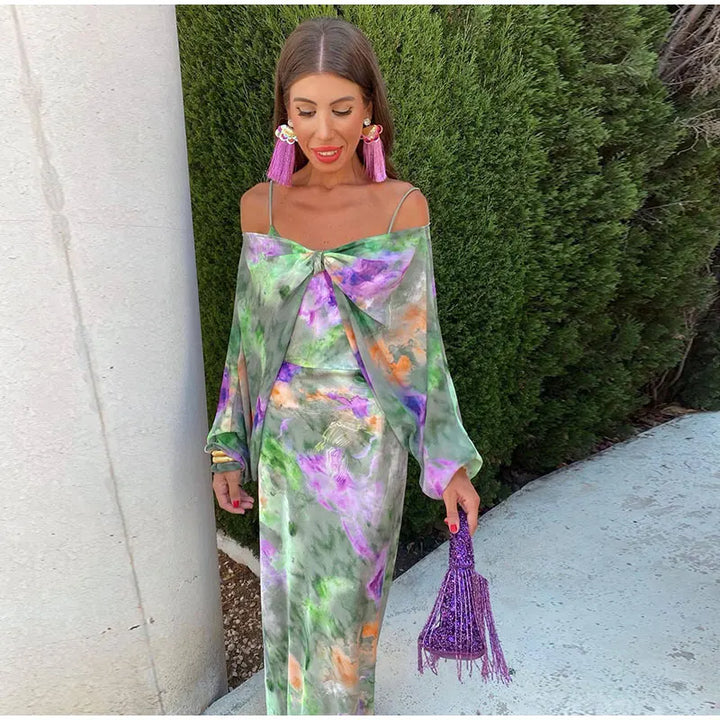 Anisten™ | Women's Printed Maxi Dress Halo-Dye Summer Bohemian