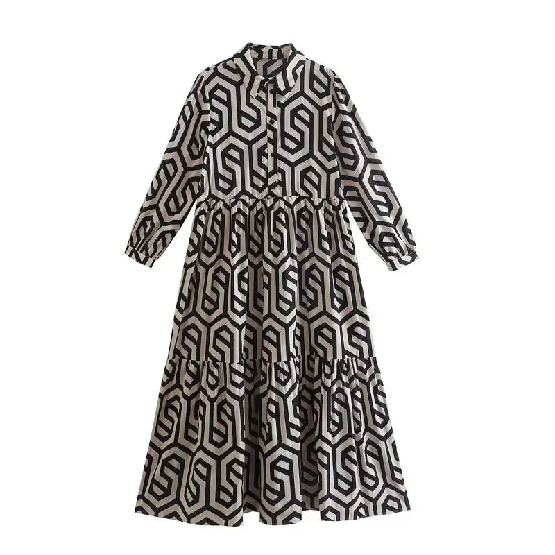 Alaria | Geometric Print Dress