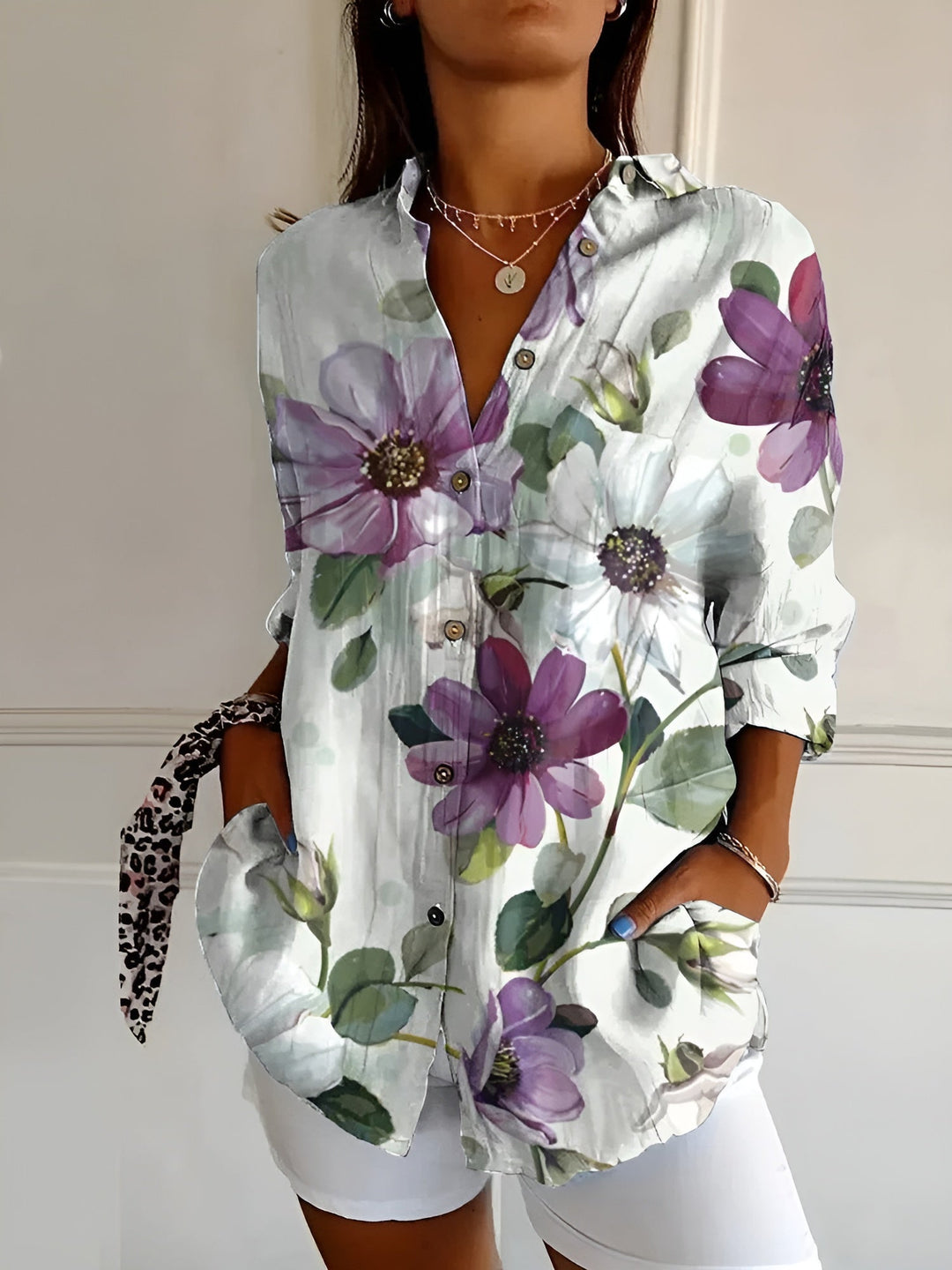 Madilyn | Printed Button-Up Shirt