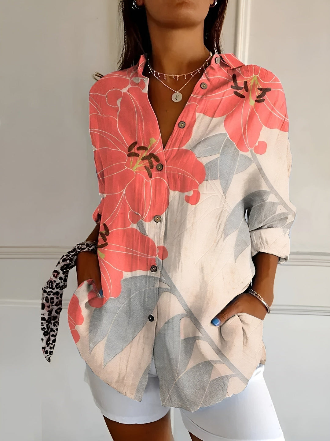 Madilyn | Printed Button-Up Shirt