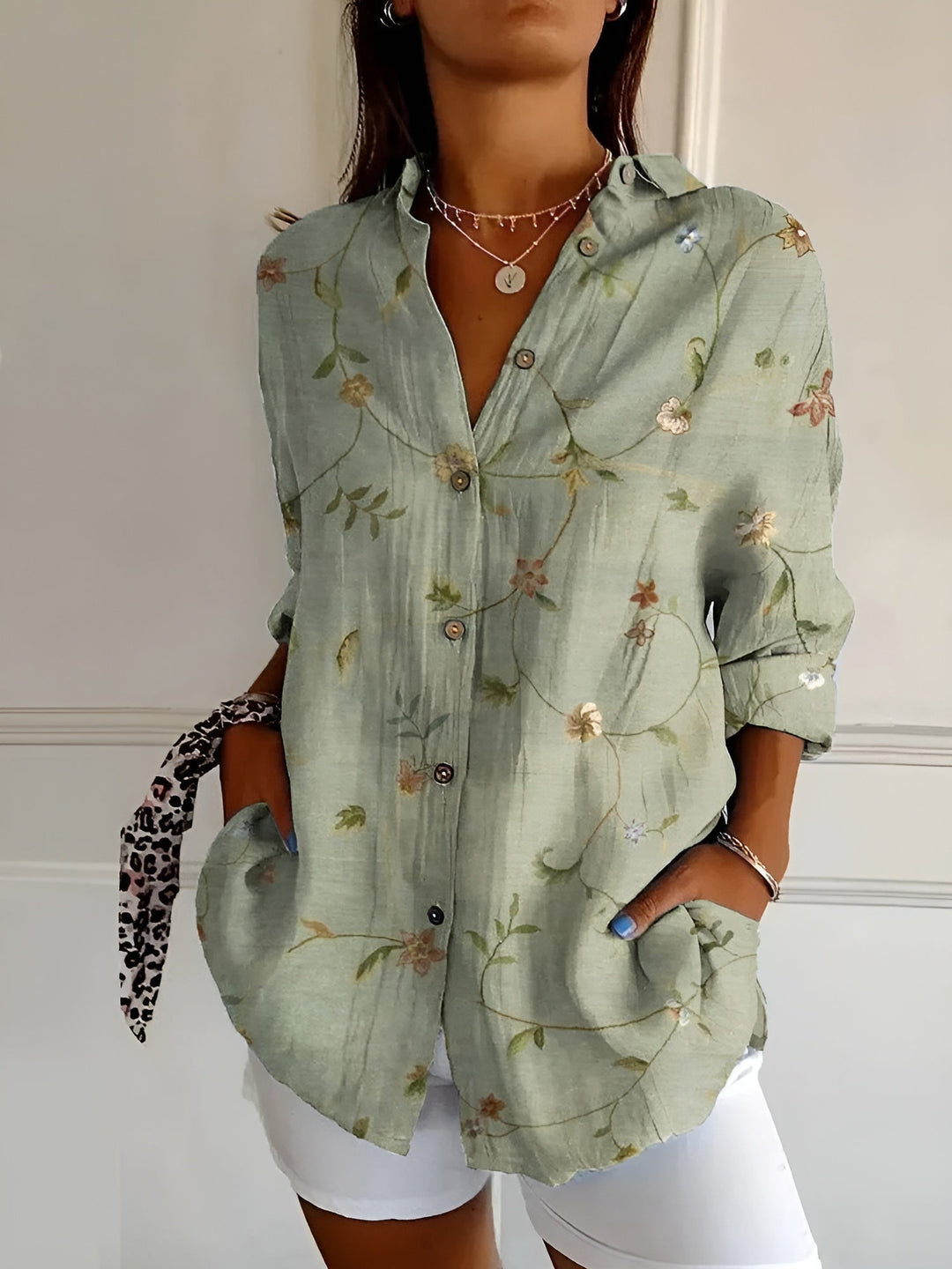 Madilyn | Printed Button-Up Shirt