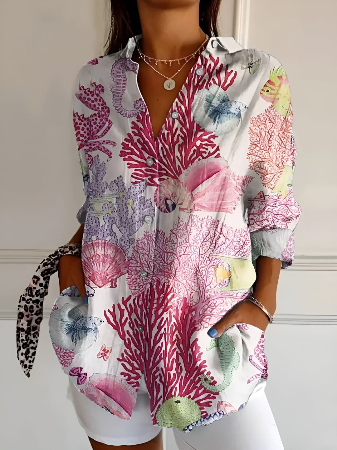 Madilyn | Printed Button-Up Shirt
