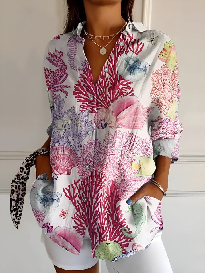 Madilyn | Printed Button-Up Shirt