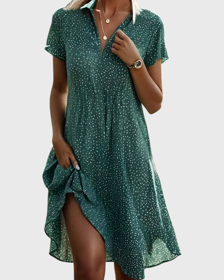 Jemma |  Stylish Polka Dot Midi Dress