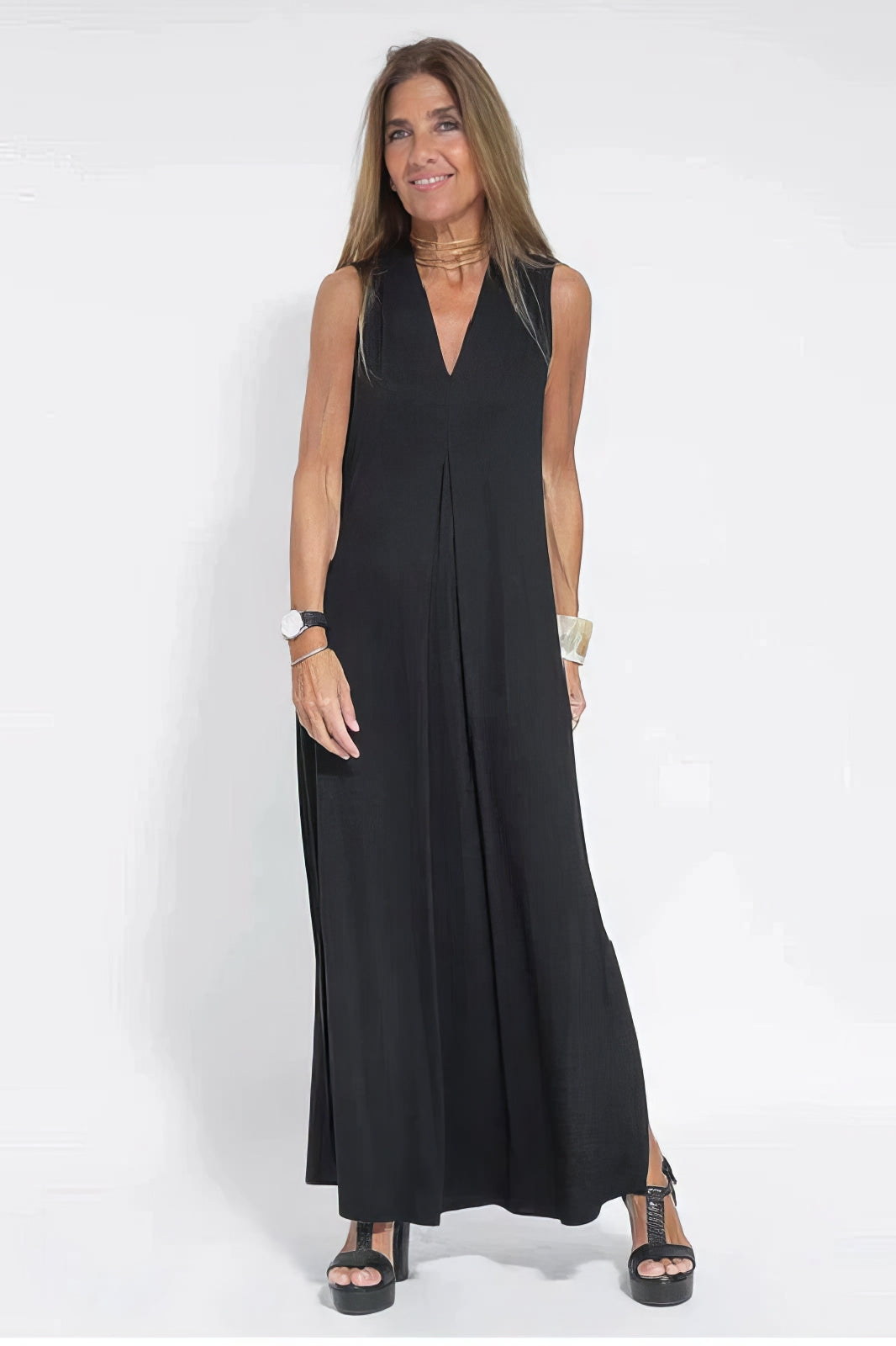 Natalia | elegant long dress + matching cardigan in GIFT