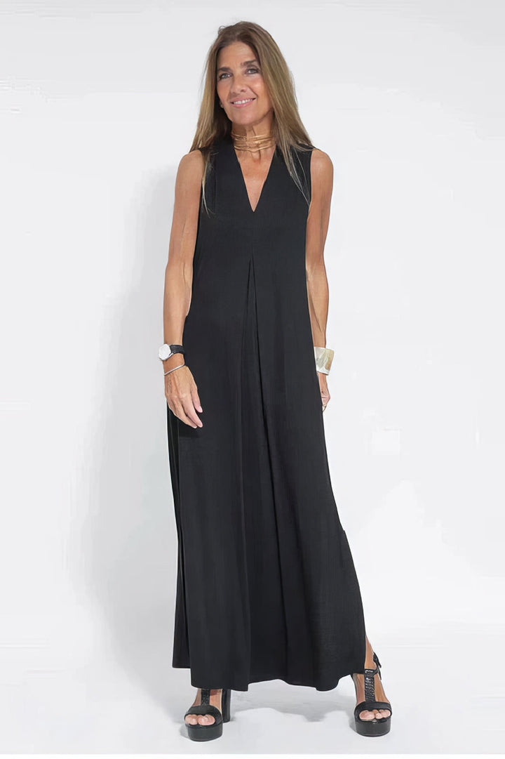 Natalia | elegant long dress + matching cardigan in GIFT