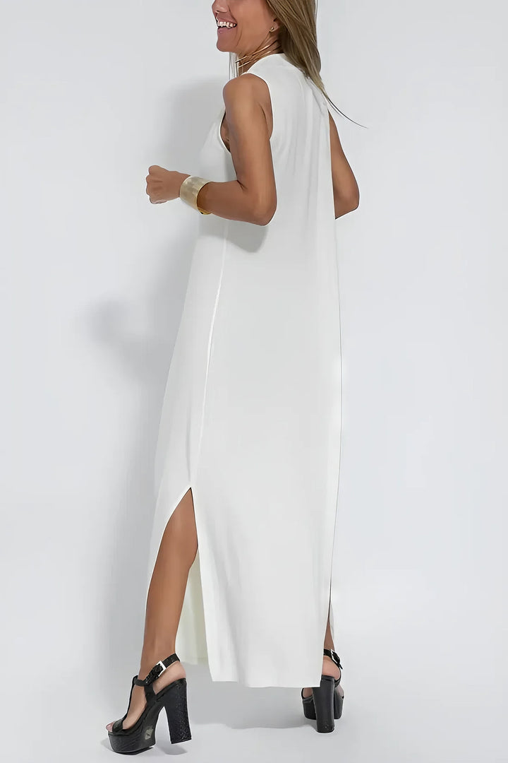 Natalia | elegant long dress + matching cardigan in GIFT