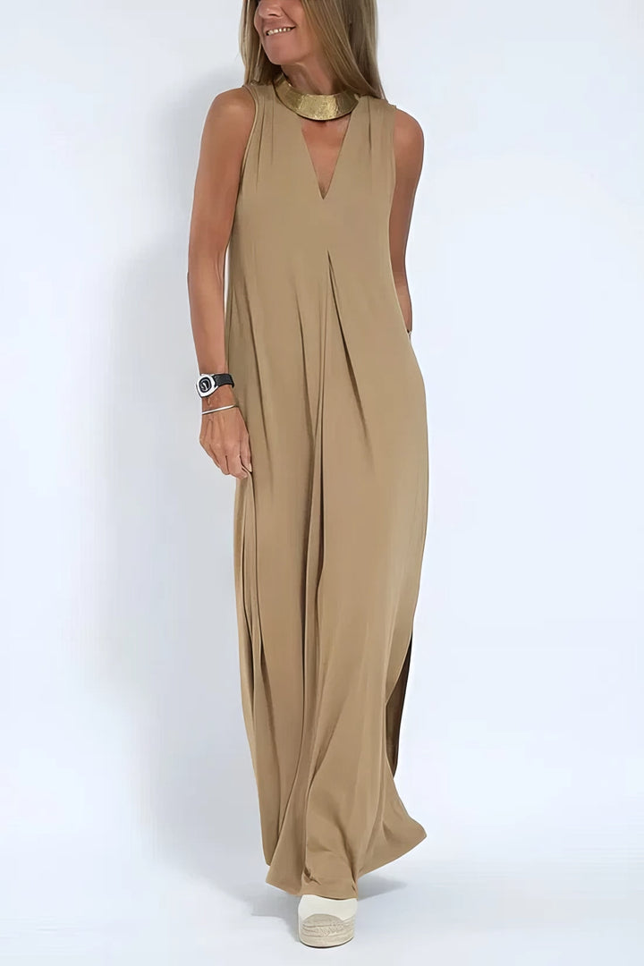 Natalia | elegant long dress + matching cardigan in GIFT